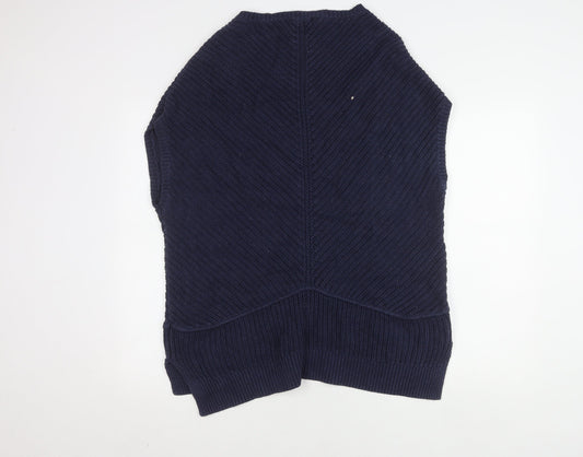 WoolOvers Men's Blue Wool V-Neck Vest - Large