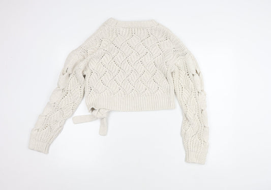 Womens UK Size S Zara Ivory Pullover Jumper