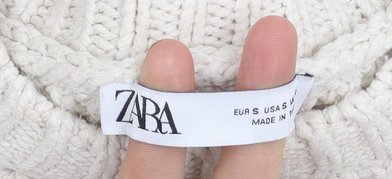Womens UK Size S Zara Ivory Pullover Jumper