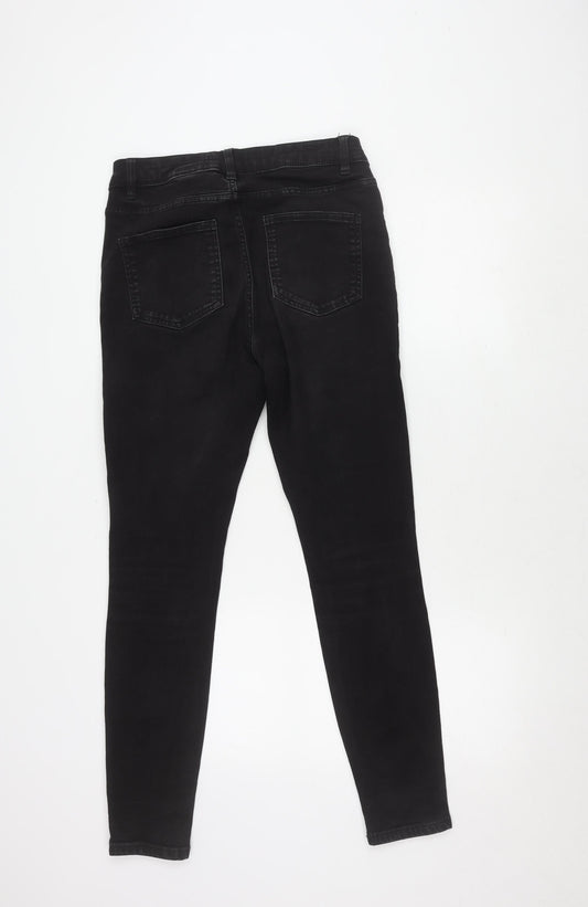 Next Women's Black Skinny Jeans - 10L, High Rise, Stretch