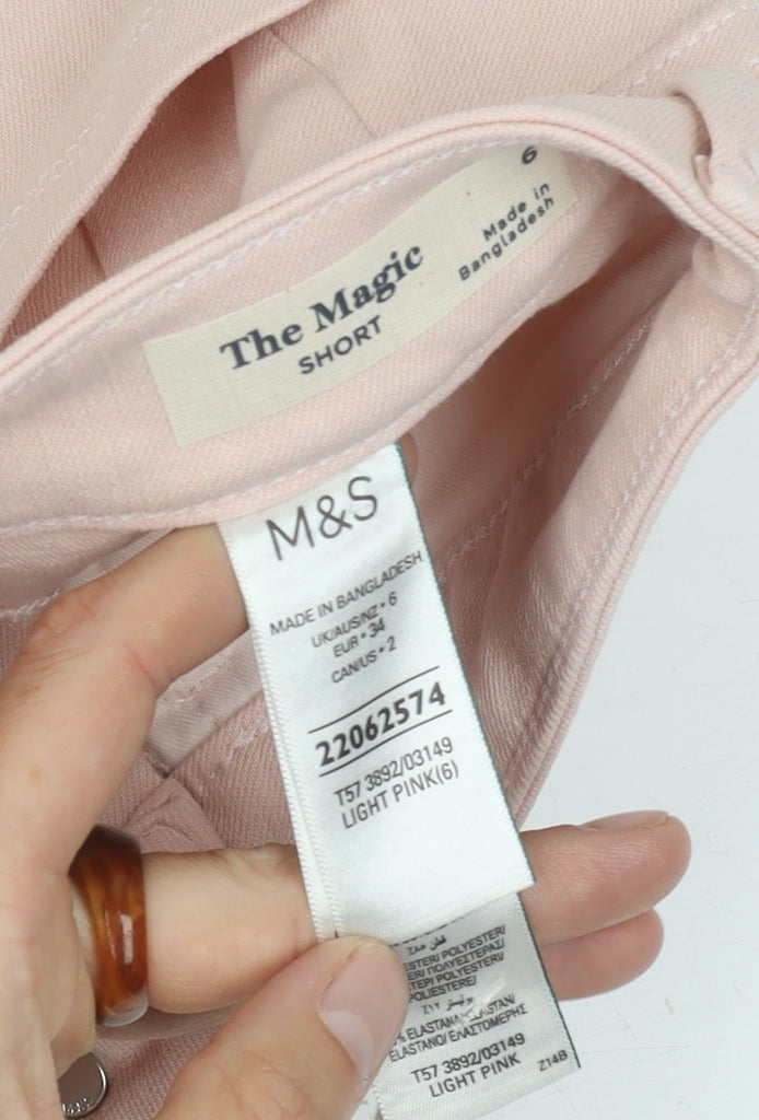 Marks and Spencer Women's Pink Shorts Size 6 Regular Fit