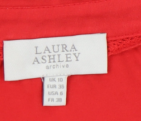 Laura Ashley Women's Red Polo Top Size 10 Classic Fit