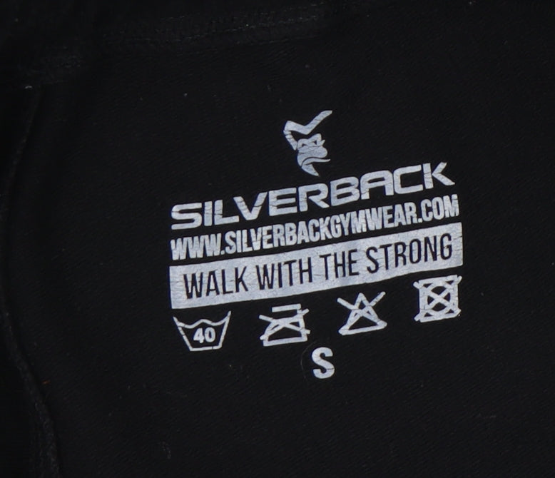 Silverback Men's Black Biker Shorts, Size S, Athletic Fit