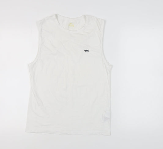 Additional front view of Lonsdale unisex white xl tank top classic sleeveless