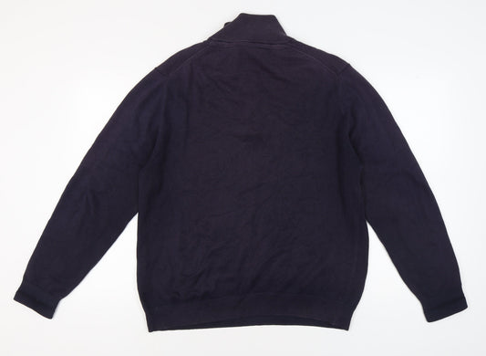 Raging Bull Men's Blue XL Cotton Cashmere Pullover Jumper