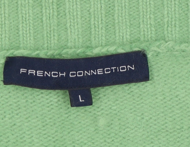 Womens UK Size L French Connection Green Cardigan Jumper