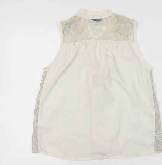 Womens UK Size 6 Topshop Ivory Basic Sleeveless