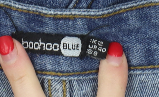 Boohoo Women's Blue Mom Jeans Size 12 Distressed