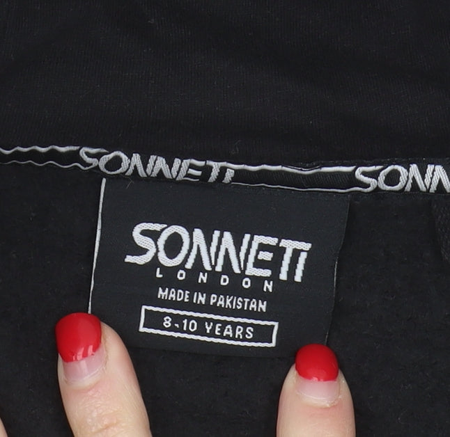 Sonneti Boys Black Full Zip Hoodie 8-10 Years
