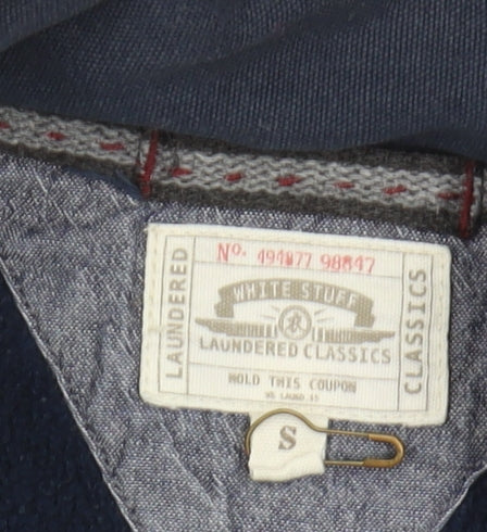 White Stuff Men's Blue Fleece Zip Sweatshirt S