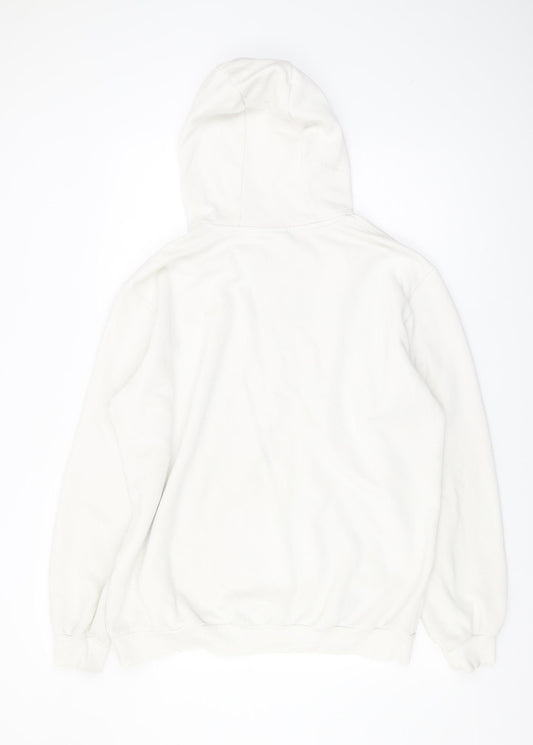 Mens UK Size L adidas White Pullover Hoodie