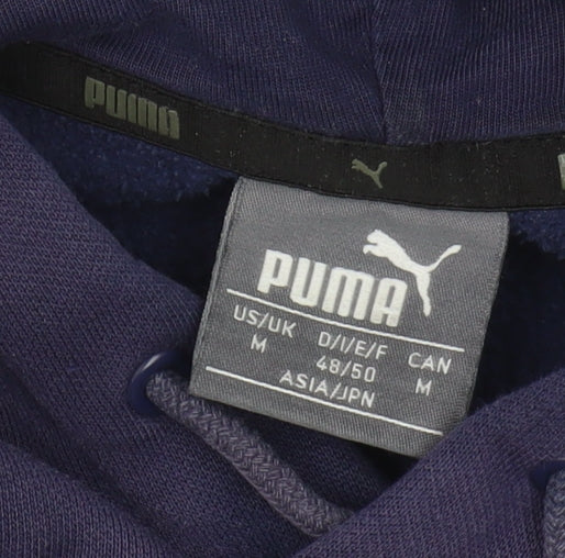 Mens UK Size M PUMA Blue Pullover Hoodie
