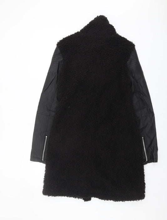 Firetrap Women's Black Faux Fur Mid-Length Jacket (S)