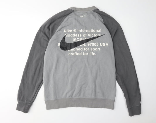 Mens UK Size M Nike Grey Pullover Sweatshirt
