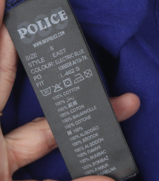 883 Police Men's Blue Cotton T-Shirt Size S Regular Fit