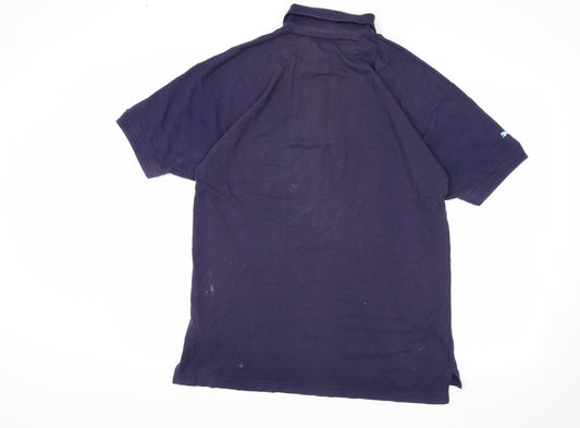 Puma Men's Blue Polo Shirt Size 42 Solid Casual