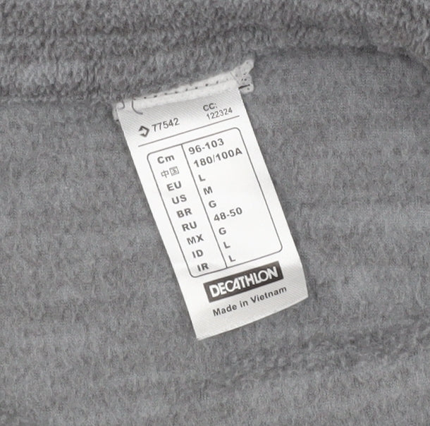 Mens UK Size L DECATHLON Grey 1/2 Zip Sweatshirt