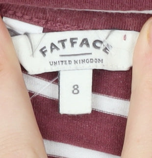 FatFace Women's Multicoloured Striped T-Shirt Size 8