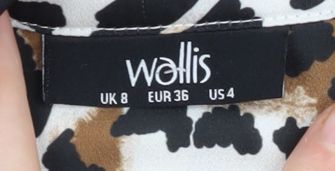 Womens UK Size 8 Wallis Multicoloured Basic Button-Up