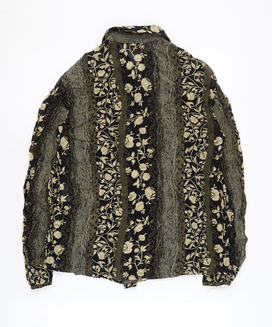 Betty Barclay Women's Black Floral Button-Up Size 10