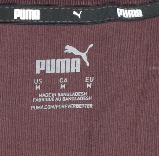 Puma Men's Red Medium Crew Neck Solid T-Shirt