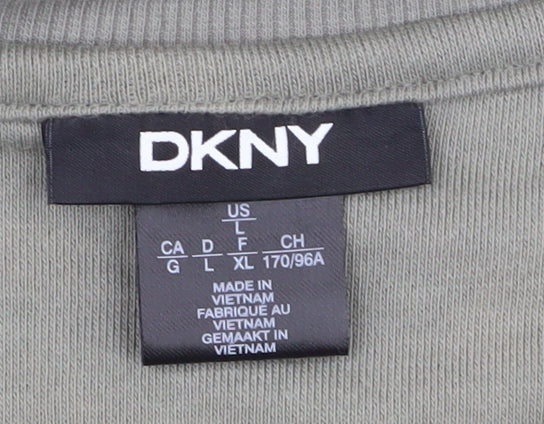 DKNY Women's Green Pullover Sweatshirt - Size L