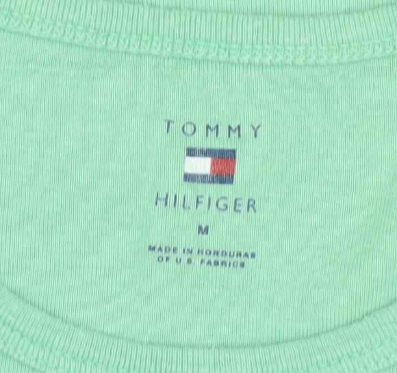 Womens UK Size M Tommy Hilfiger Green Basic T-Shirt