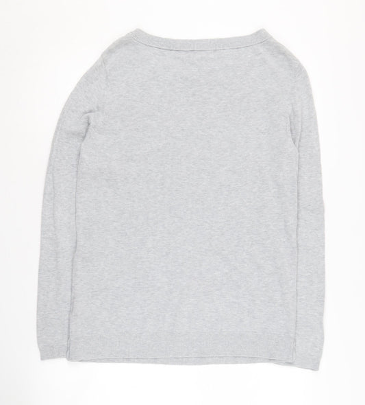Womens UK Size L Tommy Hilfiger Grey Pullover Jumper