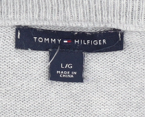 Womens UK Size L Tommy Hilfiger Grey Pullover Jumper