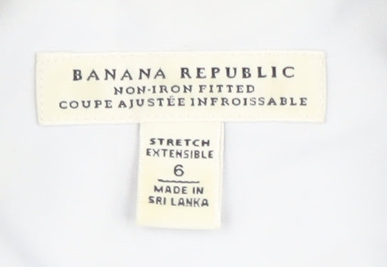 Banana Republic Women's White Button-Up Shirt Size 6