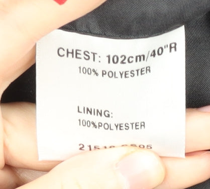 Brand and care label for 1860 Menswear Black Men's Tuxedo Blazer 40 Regular