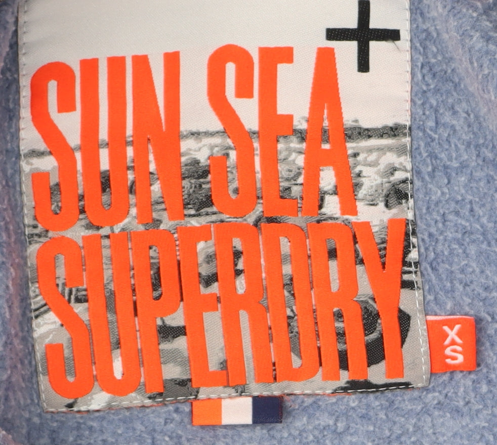 Superdry Women's XS Blue Striped Full Zip Hoodie