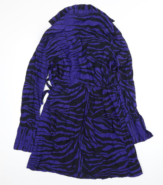 River Island Wrap Dress - Multicoloured, Size 14, Animal Print