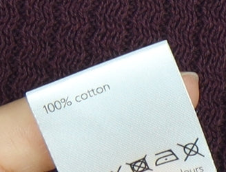 Brand and care label for Kin Men's Purple M jumper, Cotton