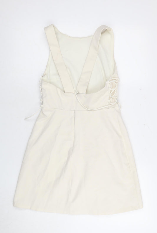 Zara Women's Ivory A-Line Dress Size 8 Sleeveless