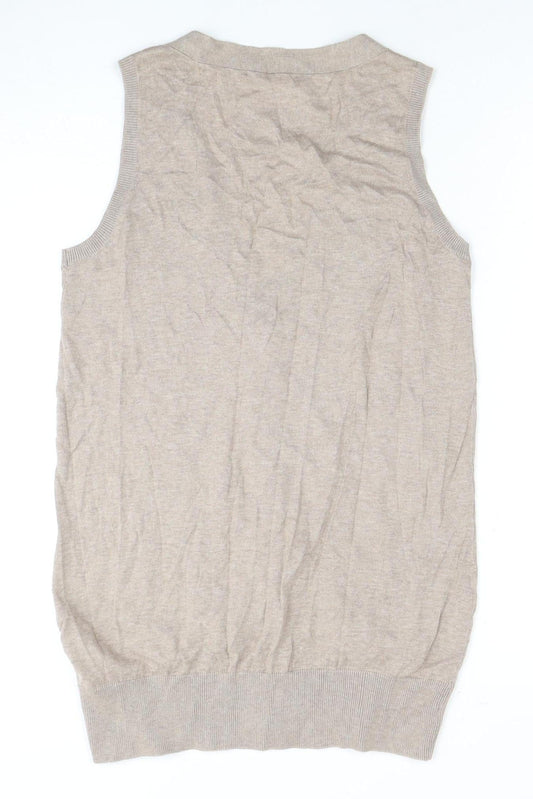 Womens UK Size 12 Marks and Spencer Beige Vest Jumper