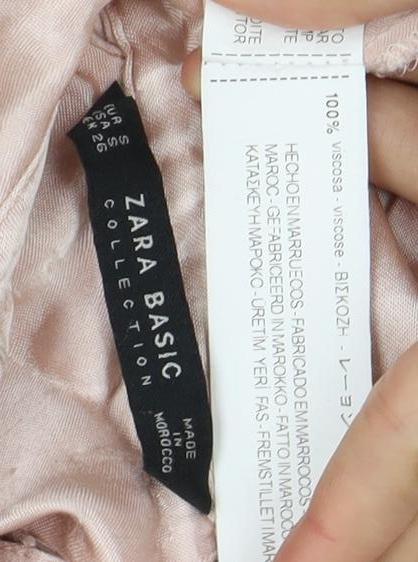 Womens UK Size 8 Zara Basic Pink Basic Blouse