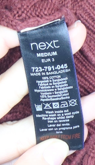 Next Men's Red Waffle-Knit Pullover Jumper, Medium