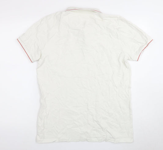 Pretty Green Men's White Polo Shirt - Size L