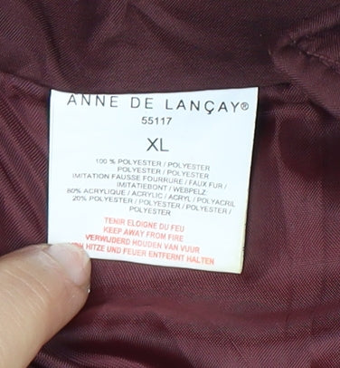 Womens UK Size XL Anne de Lancay Red Parka Coat