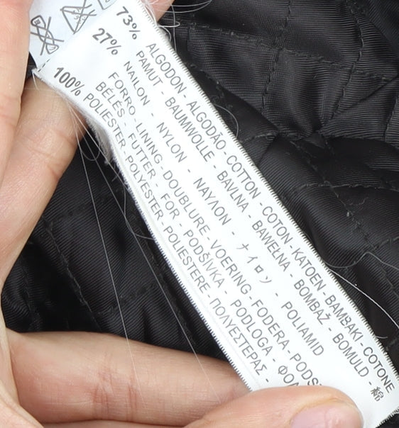Womens UK Size 10 Zara Basic Black Parka Coat