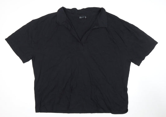 Womens UK Size 28 ASOS Black Basic Polo