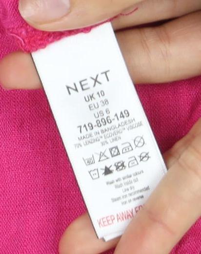 Womens UK Size 10 NEXT Pink Basic Blouse