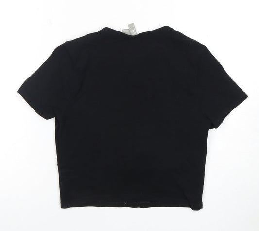 Womens UK Size 12 ASOS Design Black Cropped T-Shirt
