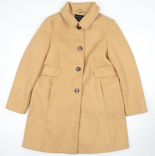 Womens UK Size 14 Dorothy Perkins Beige Overcoat
