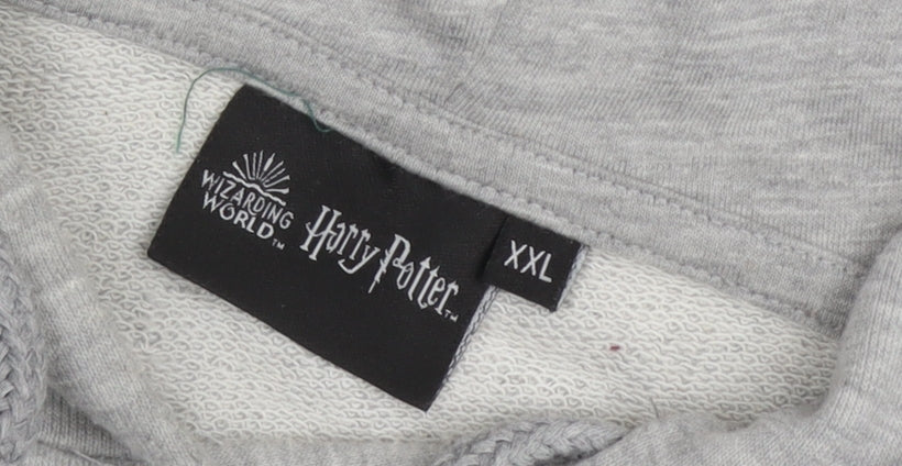 Unisex Adults UK Size 2XL Harry Potter Grey Pullover Hoodie