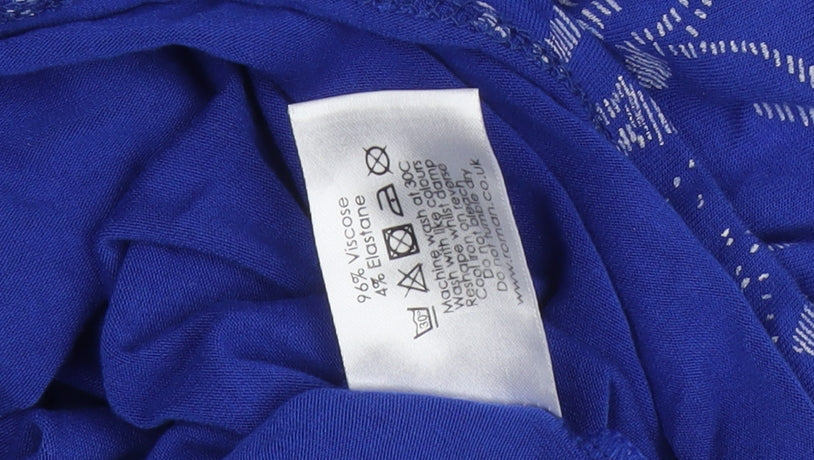Womens UK Size 20 Roman Blue Basic T-Shirt