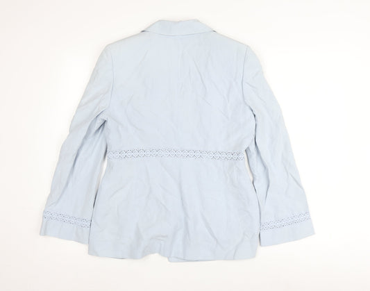Precis Petite Blue Women's Blazer Size 12 Lace Detail