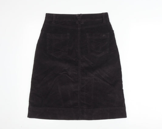 Mandarin Women's Black Corduroy Pencil Skirt with Pockets - Size 8