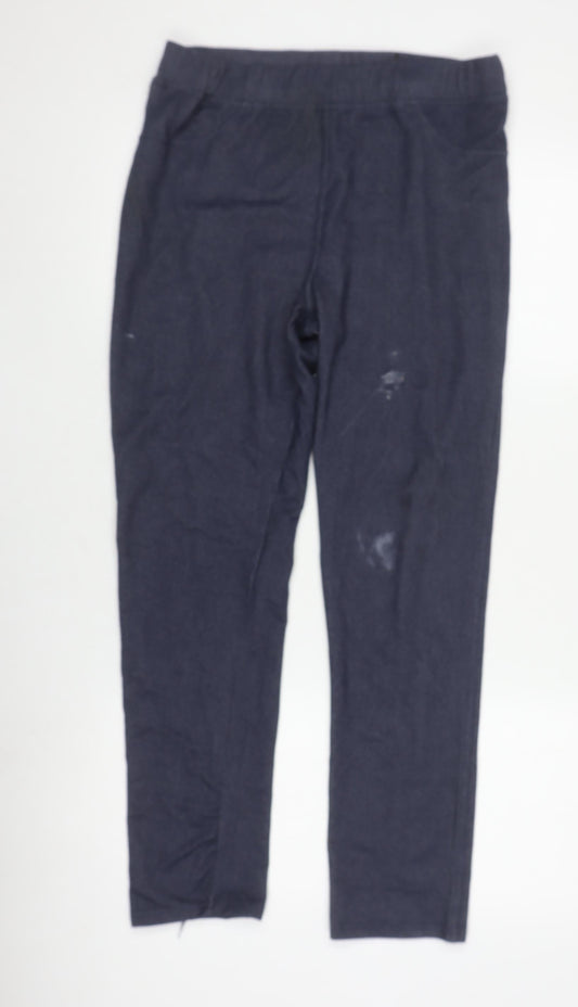 Additional front view of Anne de Lancay Women's Grey Leggings, size 14, Casual Fit